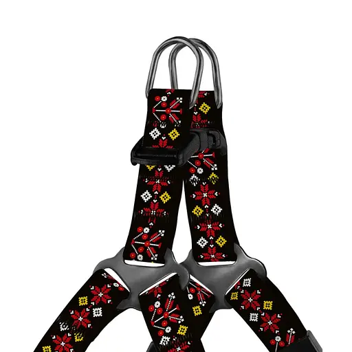 Шлей для собак Баркси Urban патриотическая Вышиванка черная - фото 2