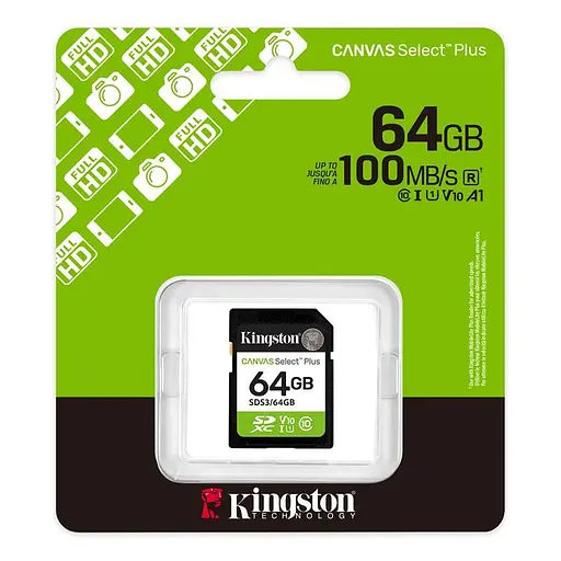 Карта пам'яті 64GB SDXC Canvas Select Plus Gen3 10 0MB/s C10 UHS-I U1 V10 SDS3/64GB - фото 1