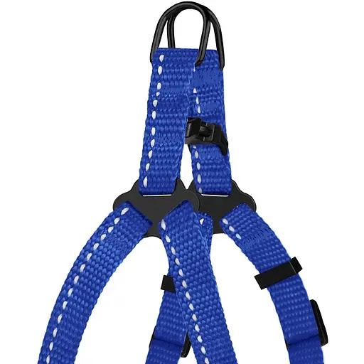 Шлея для собак Barksi Active світловідбивна (обхват грудей 33-40 см ширина 1 см) синя - фото 4