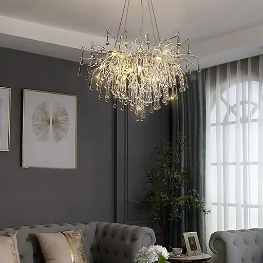 Люстра в корпусе хром со стеклянными подвесами Ø 60 см Ст. Y 69/D600 CH | Line F - фото 2