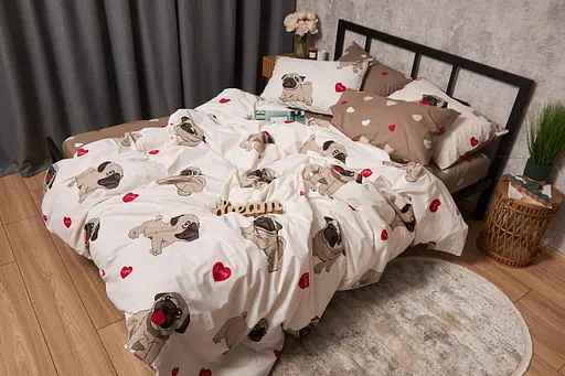 Пододеяльник Moon&Star Бязь Gold Люкс Bulldog Love King Size 220x240 см - фото 4