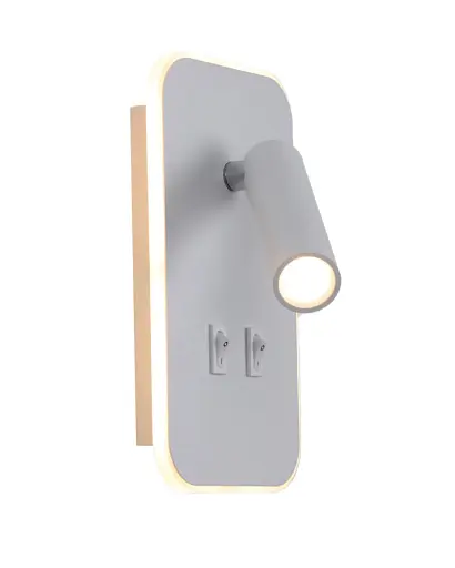 Бра, настінний світильник Italux WL-83957-1-WH Doria LED 2x8W 3000K 559Lm IP20 білий - фото 3