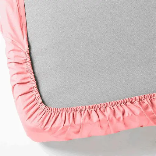 Полуторне простирадло рожеве бязь на гумці 140х200 см - фото 2