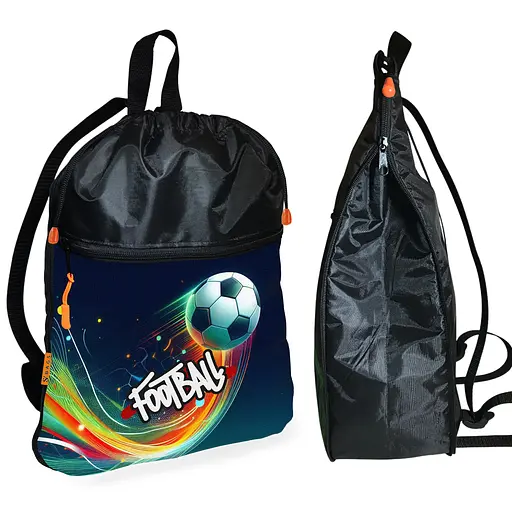 Рюкзак-мішок для школи з футбольним м'ячем дитяча сумка для взуття та спортивного одягу (01468)