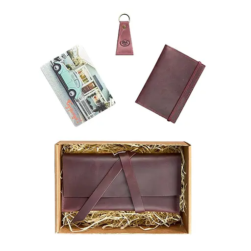 Комплект кожаных аксессуаров для путешественника Венеция (кожа crazy horse). - фото 6