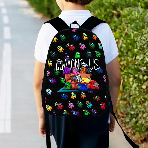 Рюкзак детский Амонг Ас "Among Us" 34х27см, городской ранец для мальчика с принтом (00431)