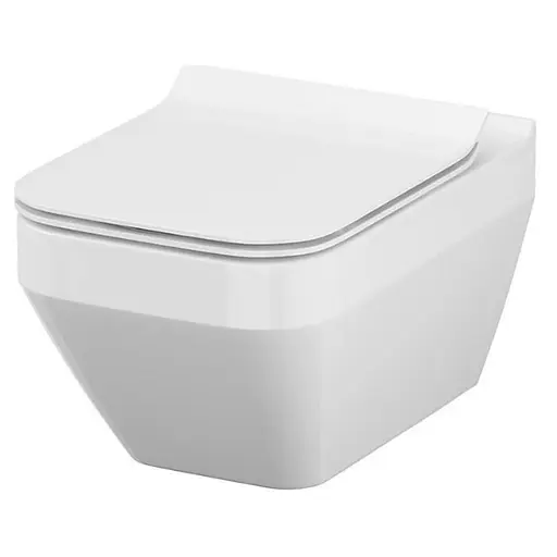 Подвесной унитаз Cersanit Crea CleanOn прямоугольный с сиденьем Slim S701-404 - фото 1