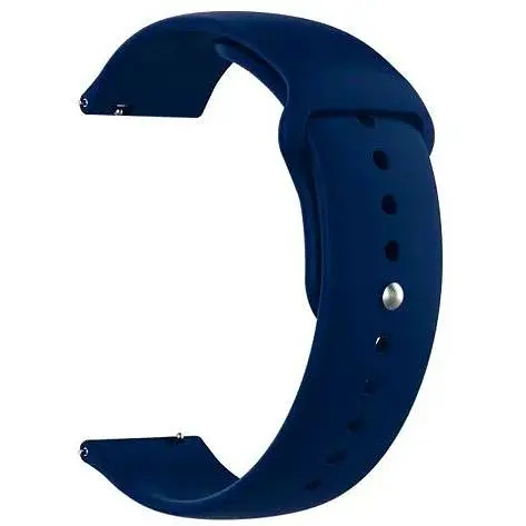 Ремінець Silicone 20mm Samsung Watch Active/Galaxy S4 42/44mm/Gear S2 Classic/Xiaomi Amazfit Синій - фото 1