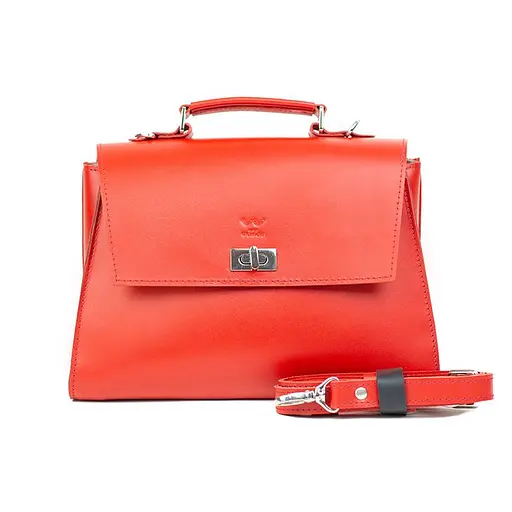 Жіноча шкіряна сумка Classic червона - фото 6