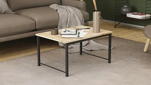 Стіл журнальний приставний Террі Комбо 345x662x440 Чорний метал ДСП Дуб Сан-Марино 16мм FRD-105137