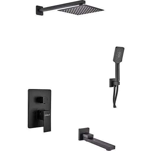 Душевая система скрытого монтажа Haiba Kubus 009 HB3949, Черный матовый - фото 1