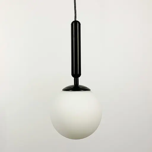 Підвісний чорний світильник з білим плафоном | Арт. A 345/1 BK | Line F - фото 5