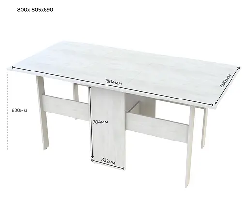 Столовий стіл Doros Торонто Біле дерево 180х89х80 (41510094) - фото 6