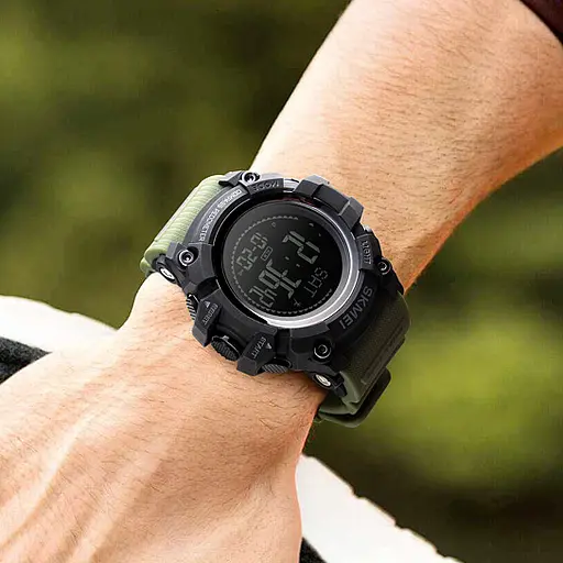 Наручний годинник чоловічий 1356AG Army Green + Compass Skmei acs0030798 - фото 4