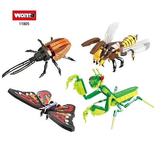 Конструктор насекомые  WOMA развивающий научный  4 в 1 живой мир 727 детали - фото 2
