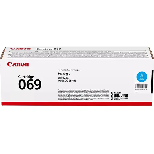Canon Картридж 069 MF752Cdw/MF754Cdw/LBP673Cdw Cyan (1900 стр.)