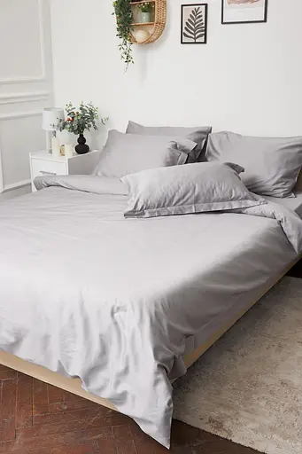 Комплект постільної білизни Moon&Star King Size 220x240 см наволочки 4х50х70 см Smoke Satin Premium - фото 1