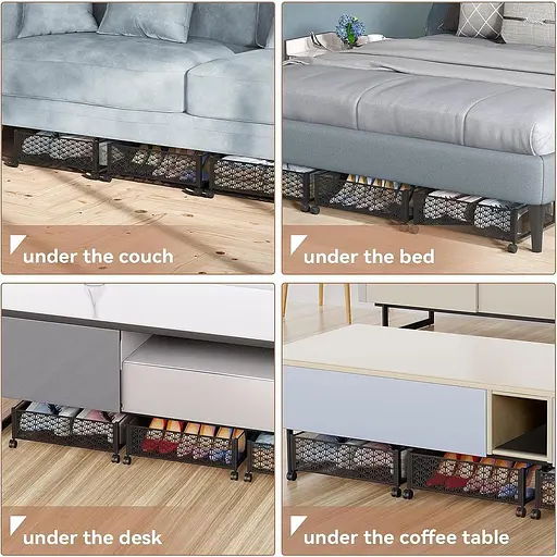 Место для хранения под кроватью на колесах Innotic Место складные контейнеры для хранения обуви - фото 4