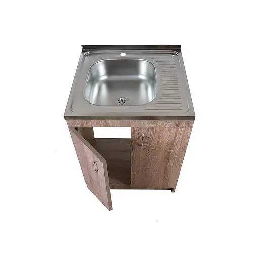 Тумба для кухні з накладною мийкою ЛДСП 60х60х83 см Дуб Трюфель (52867-01112) - фото 5