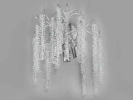 Світильник сателіт до кришталевих люстр "Гліцинія" на 3 лампи, хром - фото 1