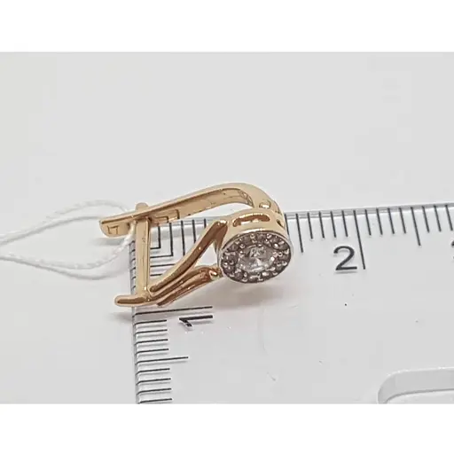 Золотые серьги Семейные драгоценности с фианитами. 131128 - фото 4