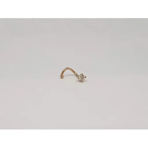 Золота сережка-пірсинг Favoritum в ніс з фіанітом. 311130 - фото 3