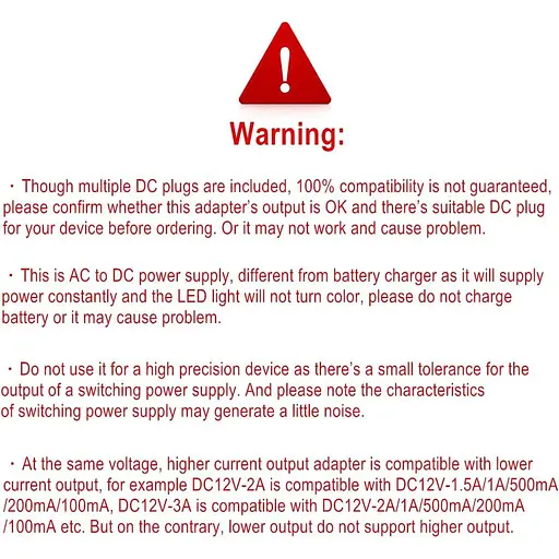 Универсальный адаптер переменного тока SZZKtech 12V 3A с 11 разъемами постоянного тока AC на DC 12 Вольт 3Amps 2.5A 2A 1500mA - фото 6