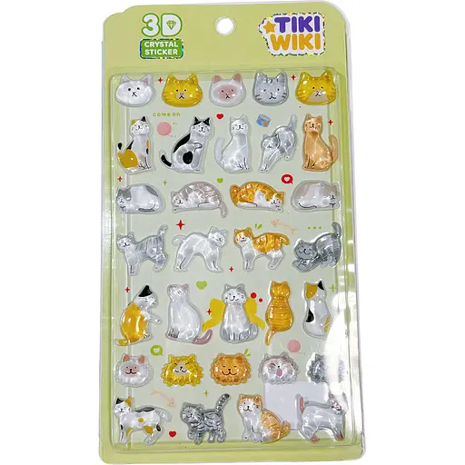 Набір 3D-наліпок Tiki Wiki Crystal Тікі котики (51429) - фото 1