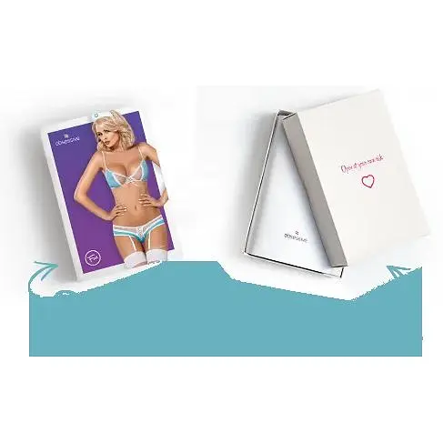 Эротический костюм медсестры Obsessive 834-CST-6 S/M, бело-голубой - фото 8