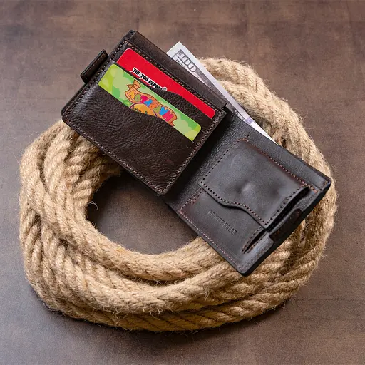 Мужской кожаный кошелек Grande Pelle 9х11.5х3 см acs0015037 - фото 10