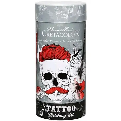 Набір художніх матеріалів Cretacolor TATTOO SKETCHING 14 шт металева коробка 