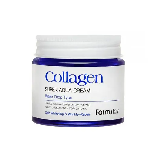 Питательный крем для кожи лица на основе гидролизованного коллагена Collagen Super Aqua Cream FarmStay 80 мл - фото 1