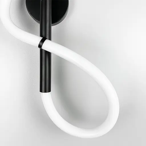 Чорний настінний світильник з гнучким неоном Line F WG 27 BK - фото 5