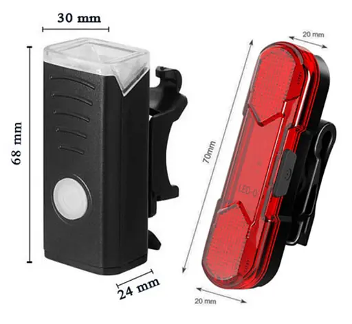 Вело фара с задним фонарем мигалкой RB-B14 велосипедный аккумуляторный фонарь на велосипед с креплением RB-B14 - фото 6