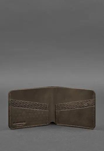 Мужской кожаный портмоне 4.1 (4 кармана) темно-коричневый Карбон - фото 5