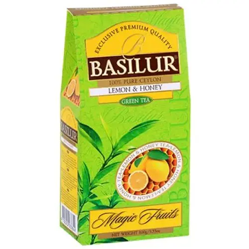 Чай зеленый Basilur Волшебные фрукты Мед и лимон 100г картон - фото 1