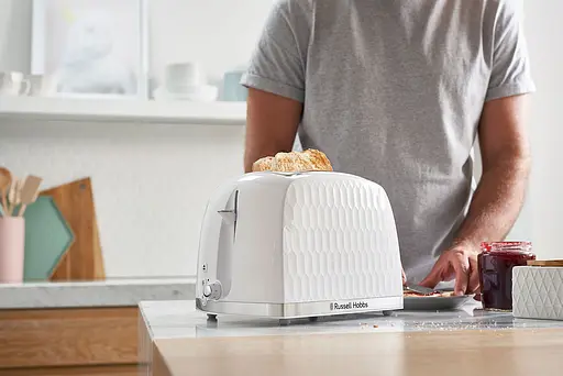Тостер Russell Hobbs Honeycomb 850 Вт пластик широкі слоти білий - фото 4