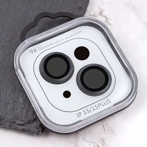 Захисне скло Epik Metal Classic на камеру у упак. для Apple iPhone 15, 6.1/15 Plus 6.7 Чорний/Midnight - фото 6