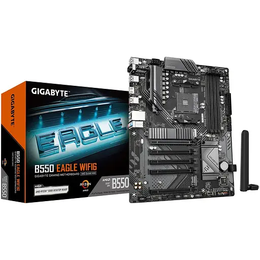Материнская плата Gigabyte B550 EAGLE WIFI6 sAM4 B550 4xDDR4 M.2 Wi-Fi BT HDMI ATX - фото 4