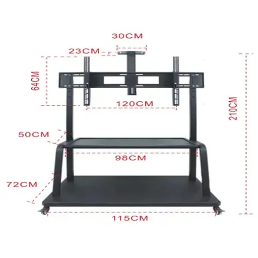 Кронштейн для TV PiPo PP- 2100A, 40 "-70" -100 ", до 65кг, без нахилу, Black, + стійки в комплекті, Box