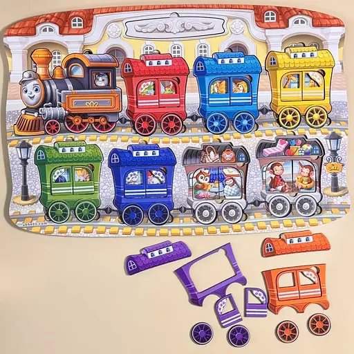 Дерев'яний дитячий сортер "Потяг великий" (ПСД296) PSD296 - фото 4