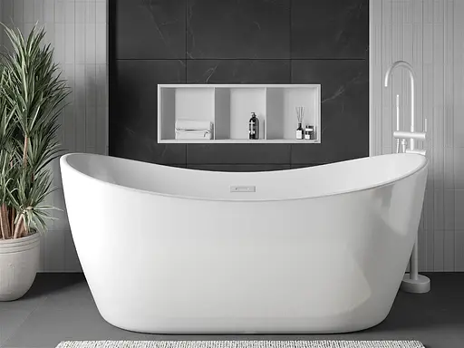 Полка в ванную встроенная Nett YW-90, металлическая 90 см Белый - фото 4