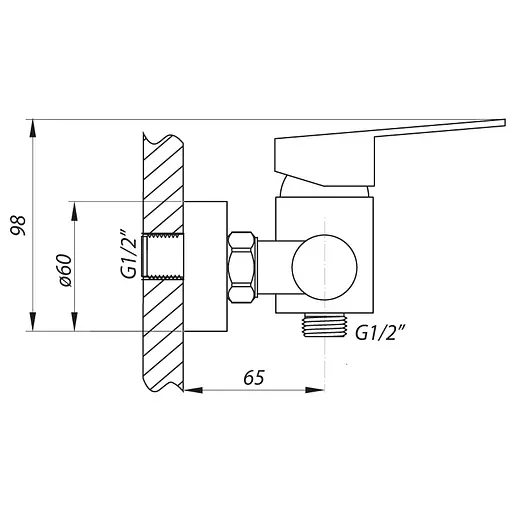 Змішувач для душу Zerix LR72003 LL1195 Нержавіюча сталь - фото 2