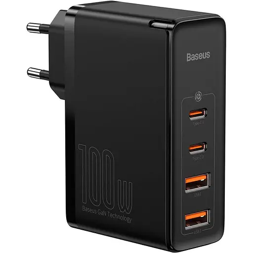 Мережевий зарядний пристрій Baseus GaN2 Pro Quick Charger 2C+2U 100W Black (CCGAN2P-L01) [79351] - фото 1