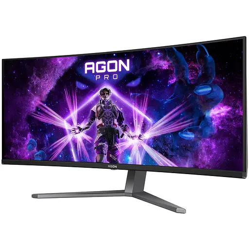 TFT 34" AOC AG346UCD, QD-OLED, UWQHD, 175Гц, 0,03мс, вигнутий, HDMIx2, DP, USB-hub, HAS, чорно-сірий