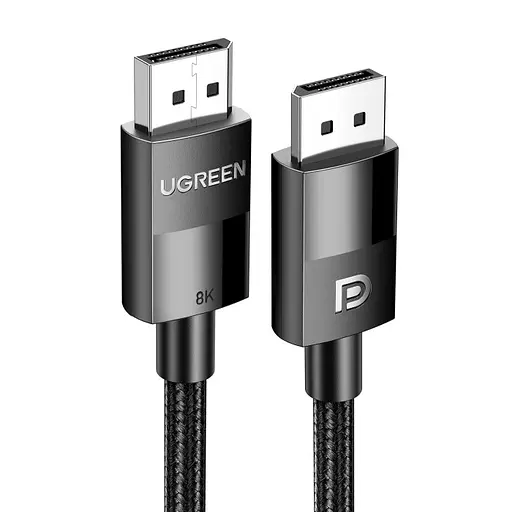 Кабель UGREEN DP114 DP 1.4 Male to Male Plastic Case Braided Cable 2m (UGR-80392) - фото 1