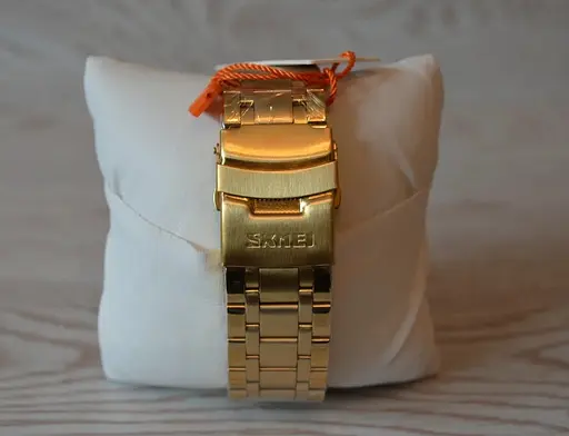 Чоловічий наручний годинник Skmei 9193 Дракон синій циферблат Золотисті - фото 10