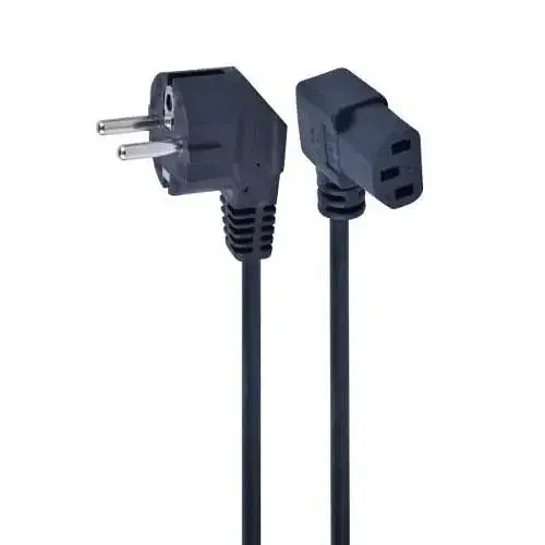 Кабель питания от сети PC-186, черный, 1.5м, Cablexpert, CEE 7/7 - IEC C13, 3x1 мм², угловой разъем (PC-186A-VDE1B-1.5M) - фото 1