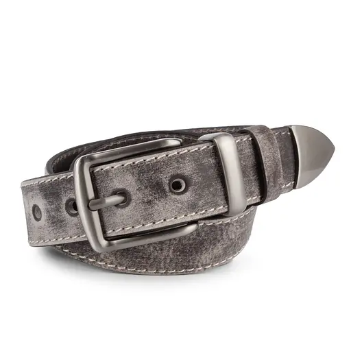 Ремінь чоловічий шкіряний JK-4006 бежевий потертий під джинси (125 см) - фото 1