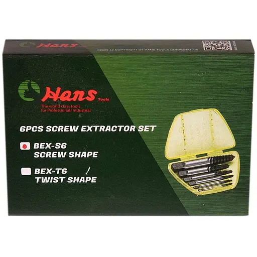 Комплект екстракторів Hans для викручування заламаних шпильок (BEX-S6) - фото 5